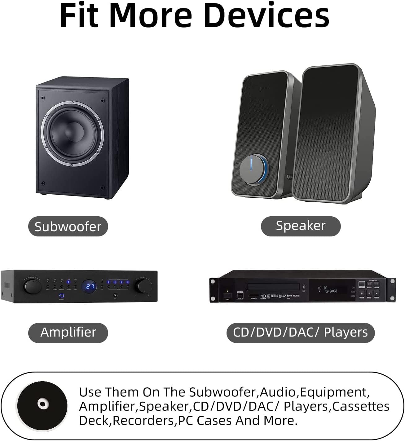 Tertullus Lot De 4 Pieds De Haut-parleur Haut De Gamme - Amortisseurs