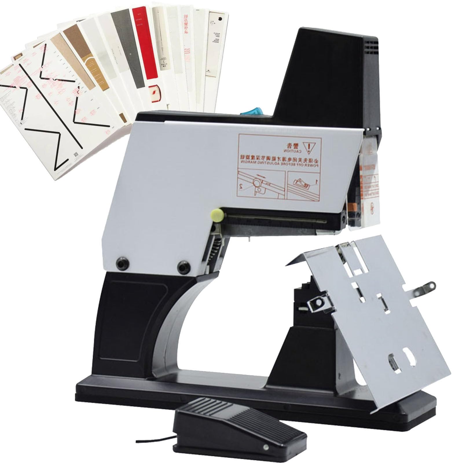 Ptatritious Multicolor Electric Saddle Stapler For Booklets, A3 Flat Stitch Saddle Stapler, Heavy Duty Desktop With Foot Pedal, Jam Protection, Heavy Duty Plate And Book Binding Machine