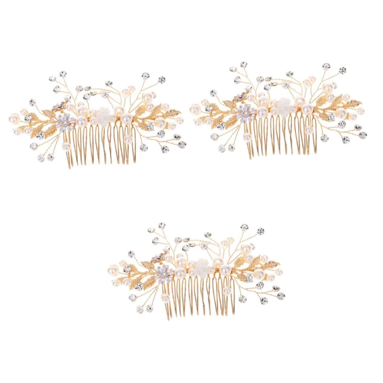 Didiseaon 3 Piezas De Tocado De Cristal Para Novia Accesorio Para El Cabello Peineta Para El Cabello Tocado De Novia Para Ocasiones Especiales.
