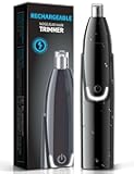 ZORAMI Rechargeable Ear and Nose Hair Trimmer - 2025 Professional Painless Eyebrow & Facial Hair Trimmer for Men Women, Powerful Motor and Dual-Edge Blades for Smoother Cutting Black