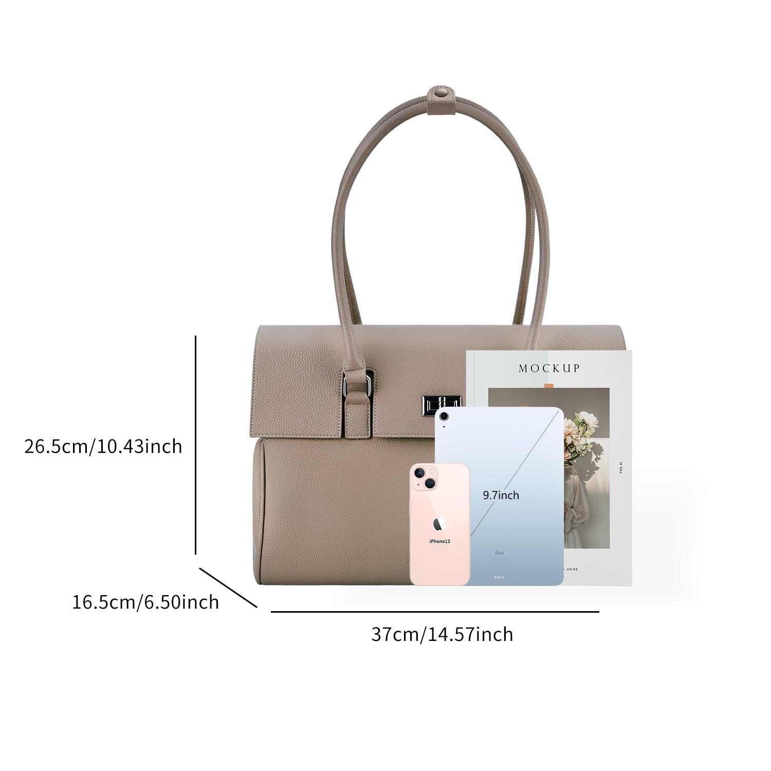 VICTORIA HYDE Sac à main élégant pour femme - Grand sac à bandoulière - Sac à main pour ordinateur portable - Porte-documents - Sac à main de