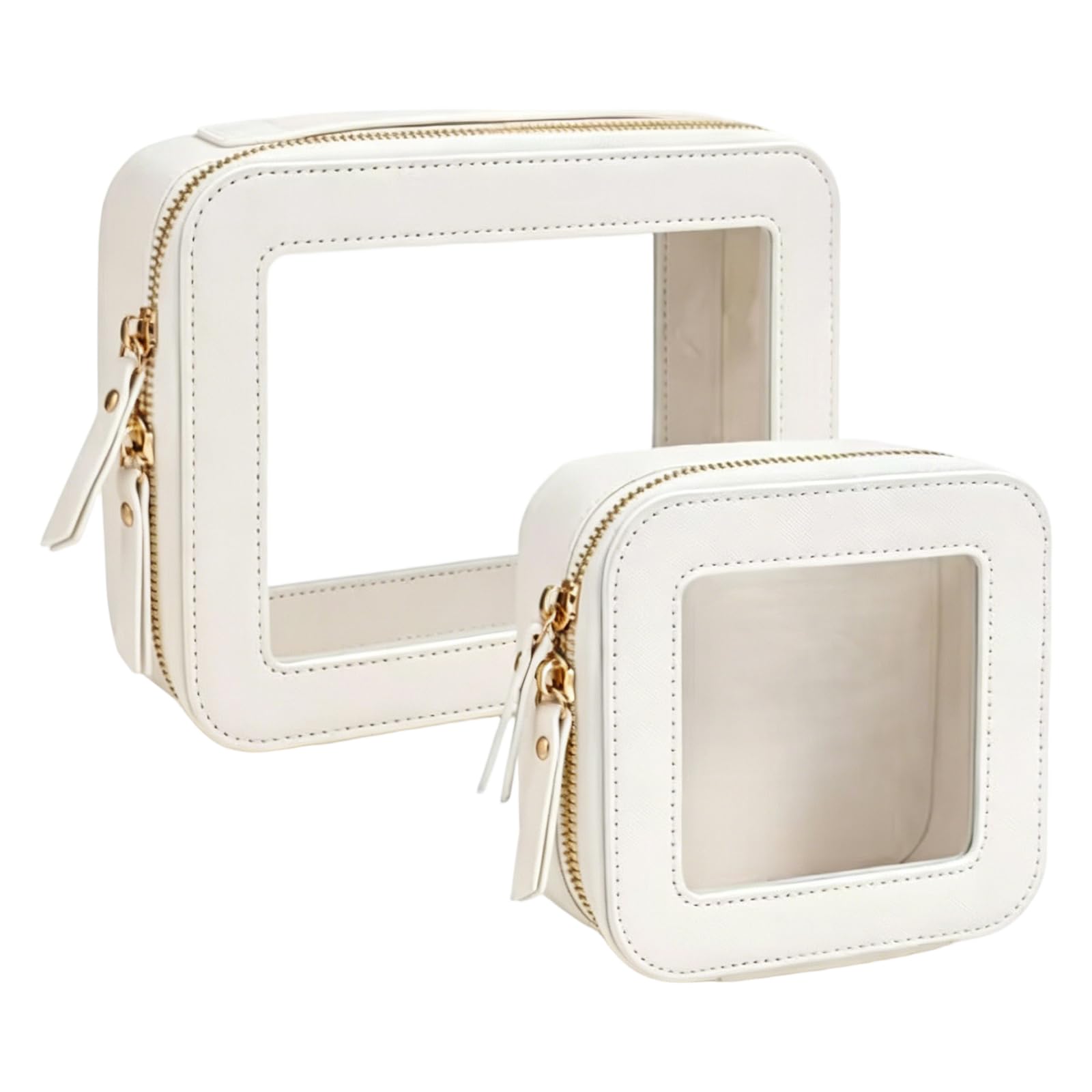 Oxxggkao PU Viewable Cosmetic Case with Strong Construction Ideal for Storing Beauty Products Stylish Cosmetic Carry Case