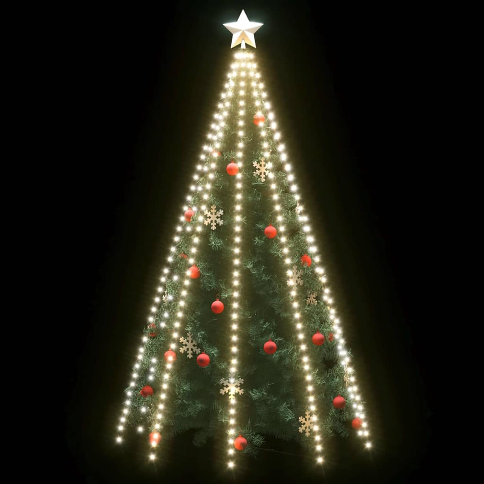 Gecheer Deckenleuchte für Wohnzimmer, Stehleuchte, Wohnzimmer, Lichterkette, Weihnachtsbaum, 400 LEDs, Kaltweiß, 400 cm
