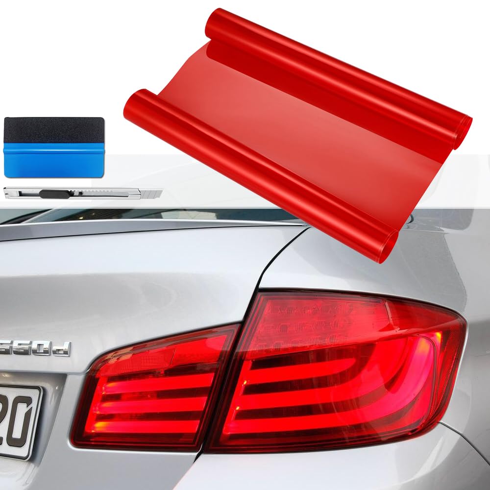 NewL 30,5 x 121,9 cm selbstklebende Auto-Tönung, Scheinwerfer, Rücklicht, Nebelscheinwerfer, Vinyl, Rauchfolie, Aufkleber, Abdeckung (rot)