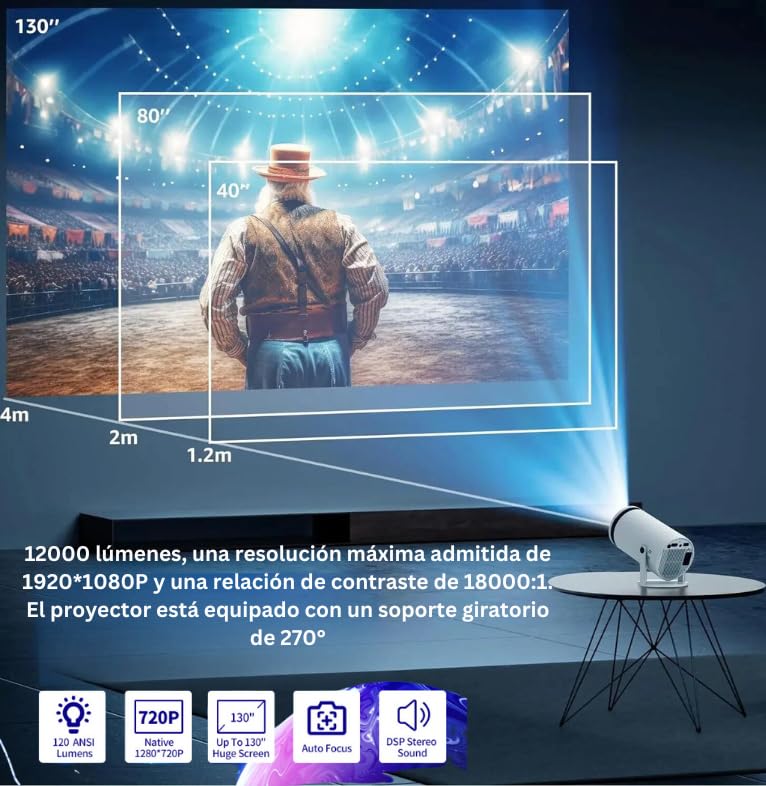 Mini proyector portátil Android 11 VAXI con WiFi 5G y Bluetooth 6