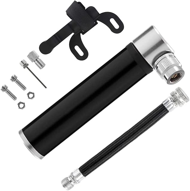 Mini Bike Pump, Portable Bicycle Tire Pump Air Pump 120PSI High Pressure Hand Pump for Mountain Road Bike, Football, Basketball, Volleyball, Tires - Ball Pump Needle/Frame Mount