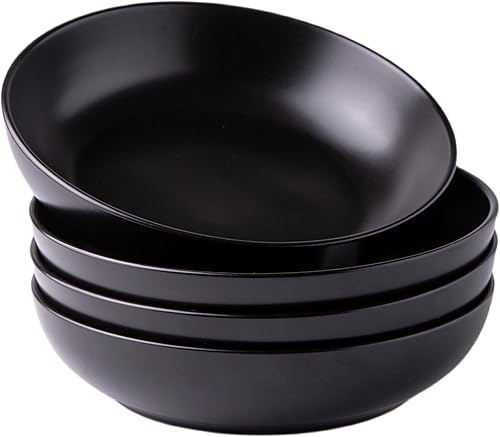 AmorArc Juego de 4 cuencos de cerámica para pasta de 8.5 pulgadas, cuencos grandes de 32 onzas para cocina, cuencos anchos para pasta, ensalada,
