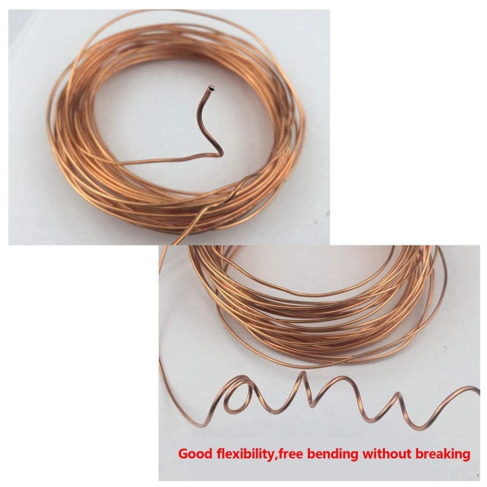 Tubo di refrigerazione in rame, diametro esterno 9/64 "(3,5 mm), diametro interno 7/64" (2,5 mm), tubo di rame lungo 2 m, tubo morbido