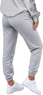 Waitfairy Women's Winter Fleece Sweatpants Casual Comfy High Waisted Workout Cinch Bottom Joggers Pants with Pocket