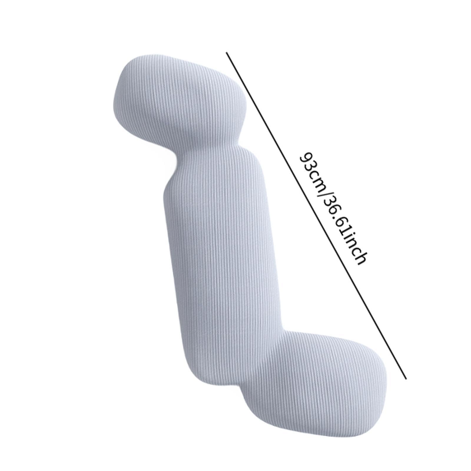 Körperkissen Lang Ergonomisch Geformtes Ganzkörperkissen Stillkissen Schwangerschaftskissen Angenehmer Bezug aus Atmungsaktivem Stoff für Schlaf, Grau
