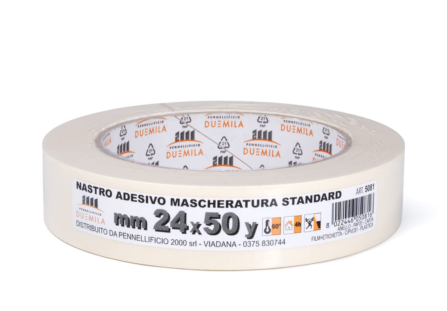 Nastro Carta Per Mascheratura 48 Mm X 45 M - Antimacchia, Senza Residui, Made In Italy