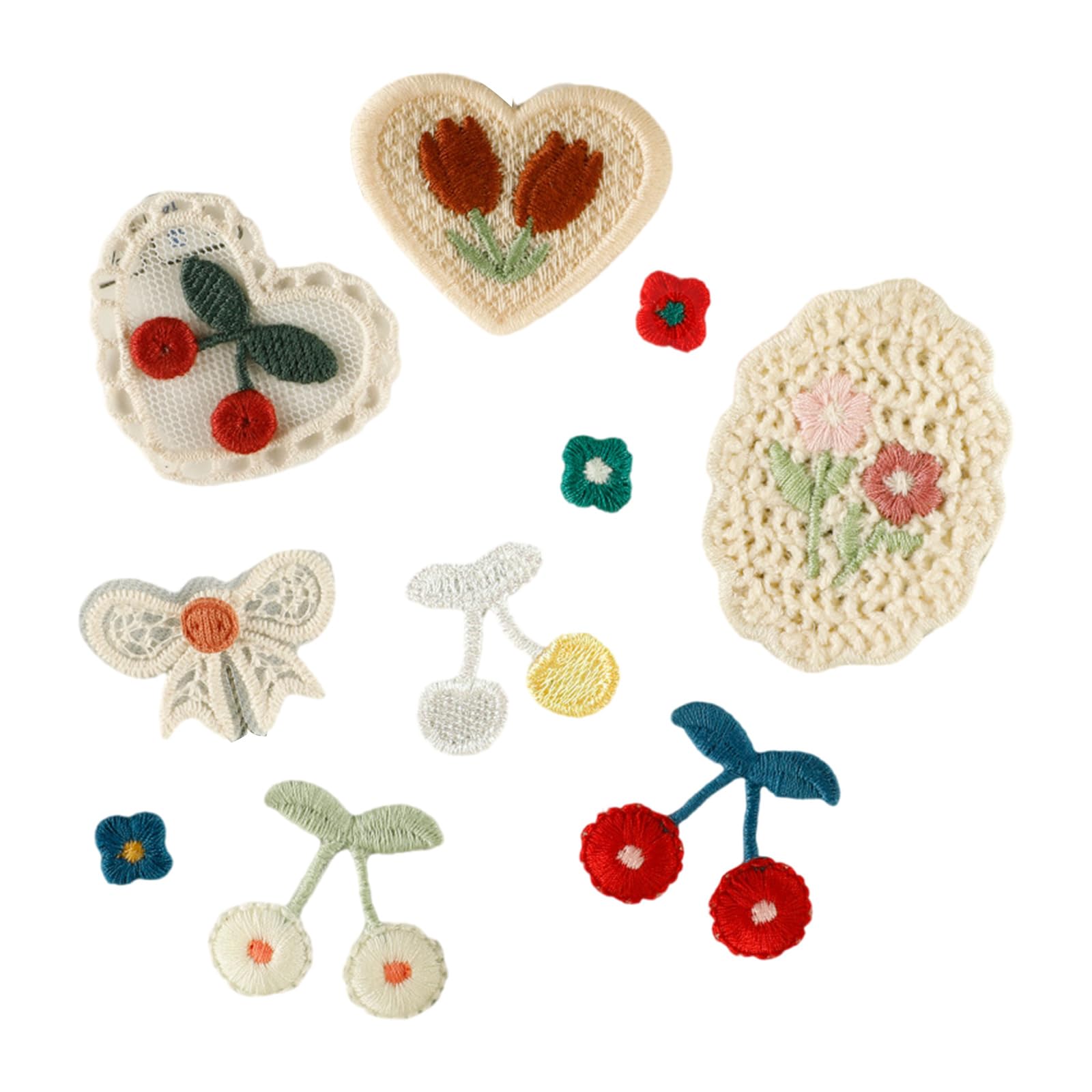 Adornos para Ropa, Parches Bordados de Tela Flores