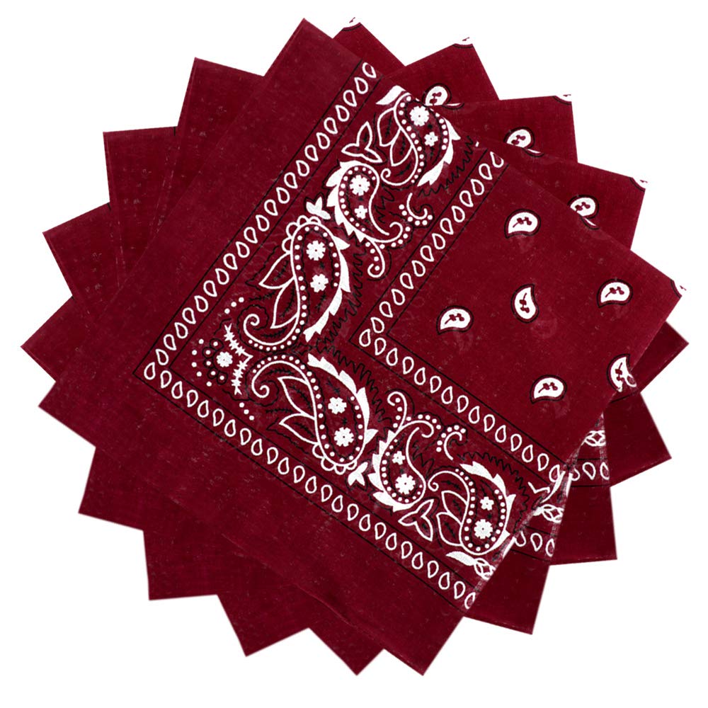 OCD Bargain Bandana, 100% Cotton Versatile Large Paisley Bandanas in Pack of 5 (Multi Color)