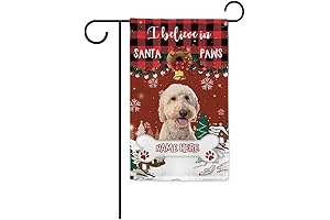Custom Merry Christmas with Goldendoodle Dog Garden Flag