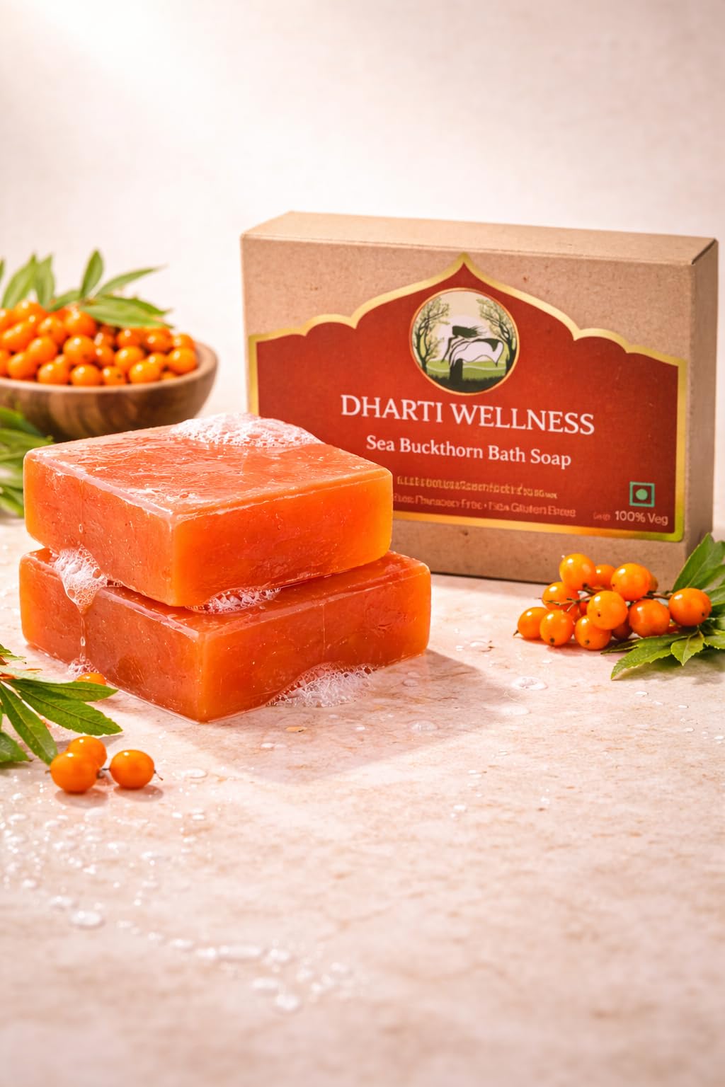 Sea Buckthorn Soap 100g | Anti Acne, Anti Pigmentation and Detoxifying Soap Bar | 100% Natural and Casutic Soda Free-image-39
