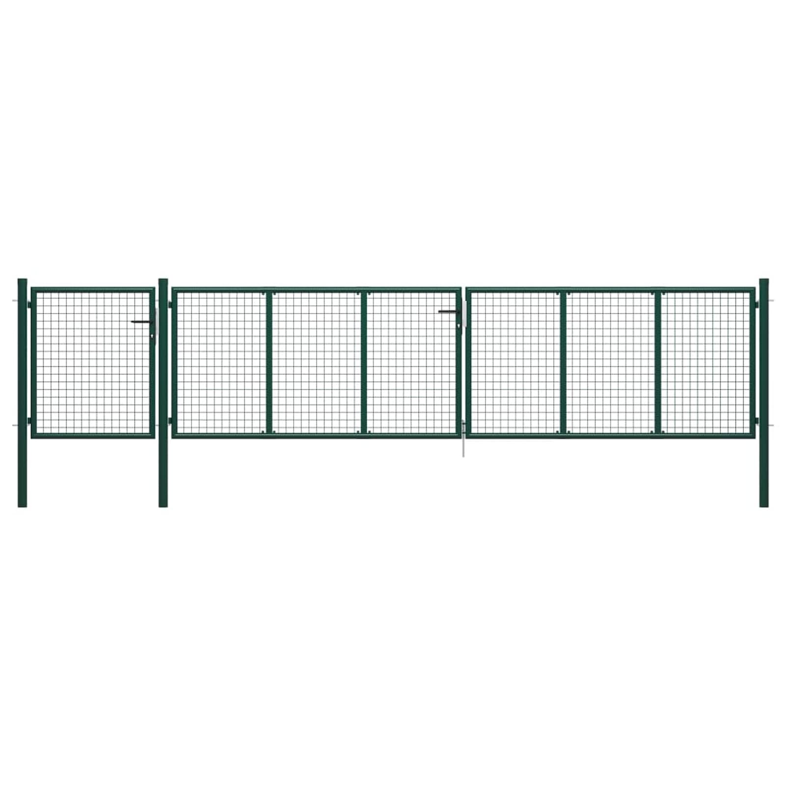 Gartentor Stahl 500×75 cm Zaunelemente GartentüRchen GartentüR Gartenzaun Gartentor Grün