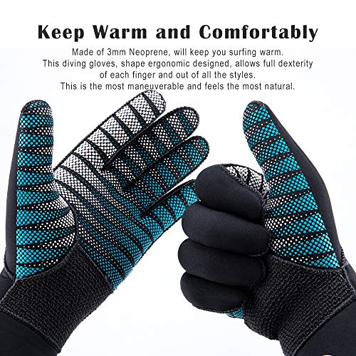 image for CXWXC Neoprene Diving Wetsuit Gloves for Men Women - Warm Water Sports