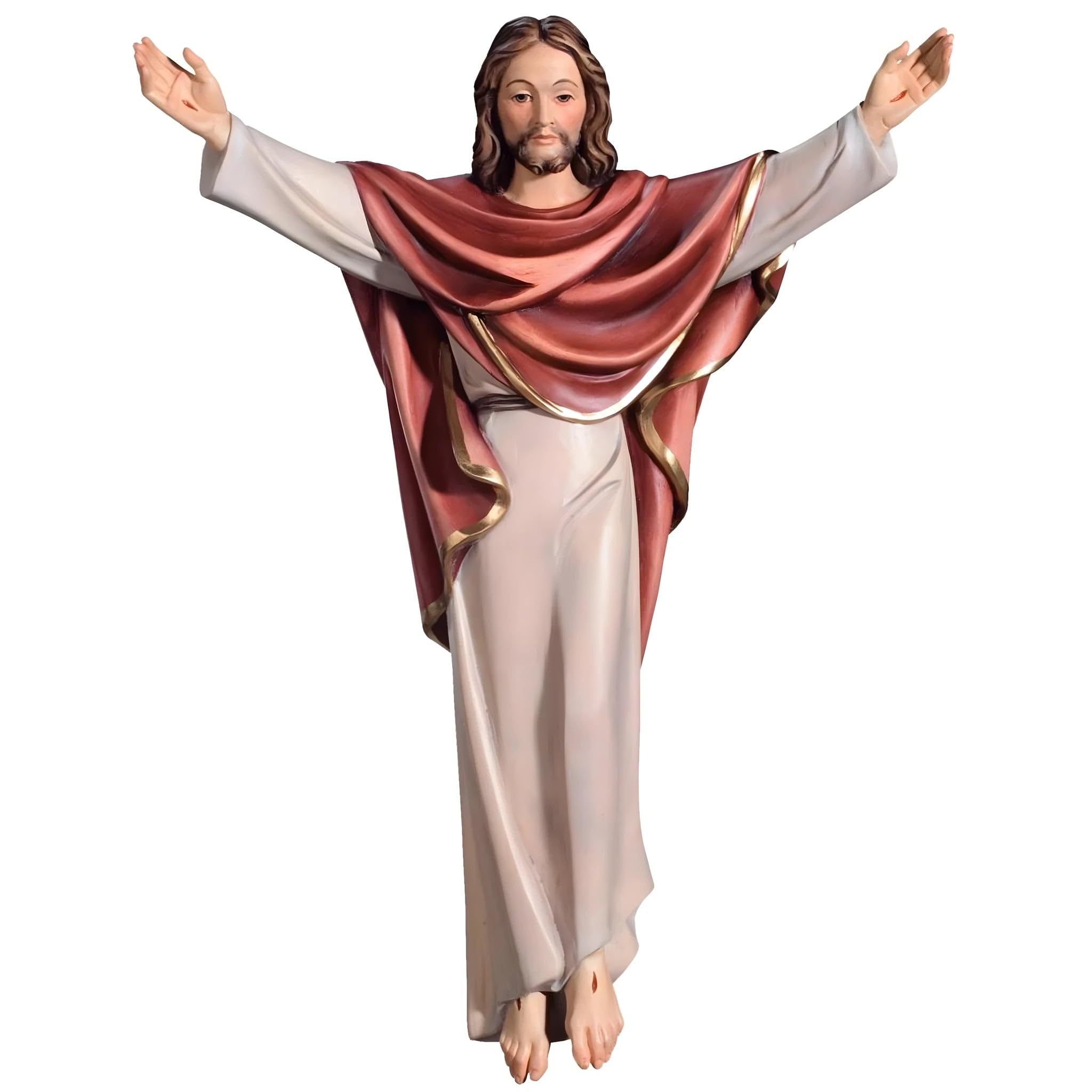Carved Christ Statue, Risen Jesus, Wooden Figure by Dolfi