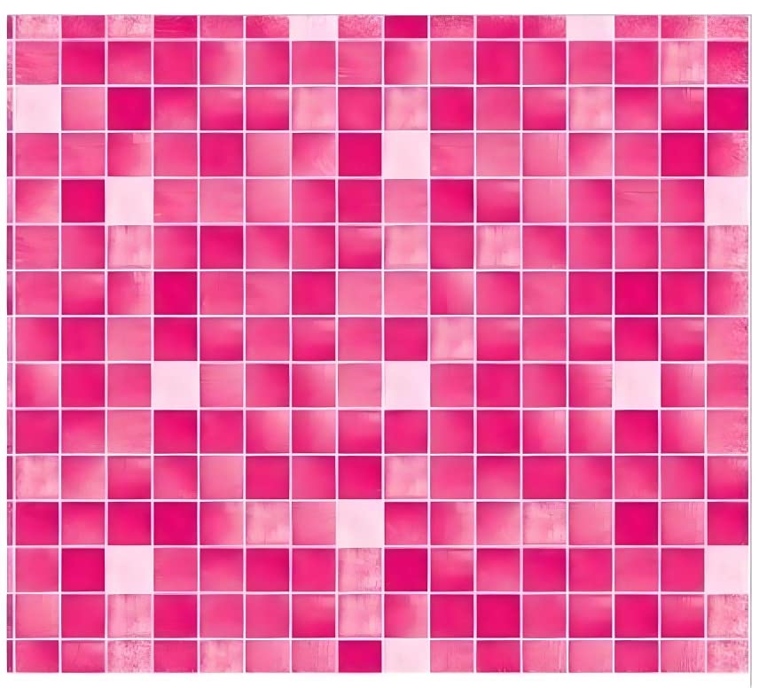 Image of JAAMSO ROYALS Mosaic Ceramic Pink Tile Pattern Self Adhesive Peel and Stick Decorative Kitchen Oil Proof Wall Sticker Removable Home Decor and Wall Decor Vinyl Wall Decals Stickers (100 CMx 60 CM)