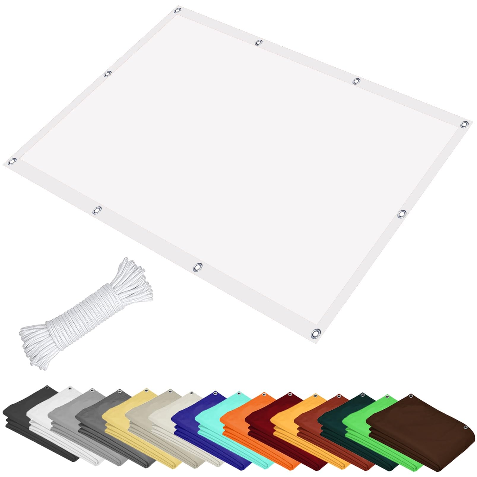 GLDYTVF Rectangular Sun Shade Sail 1x2.5m (3.3x8.2ft) UV Protection with Reinforced Stitching and Stainless Steel Eyelets Square Shade Canopy for Outdoor Garden Patio and Lawn White