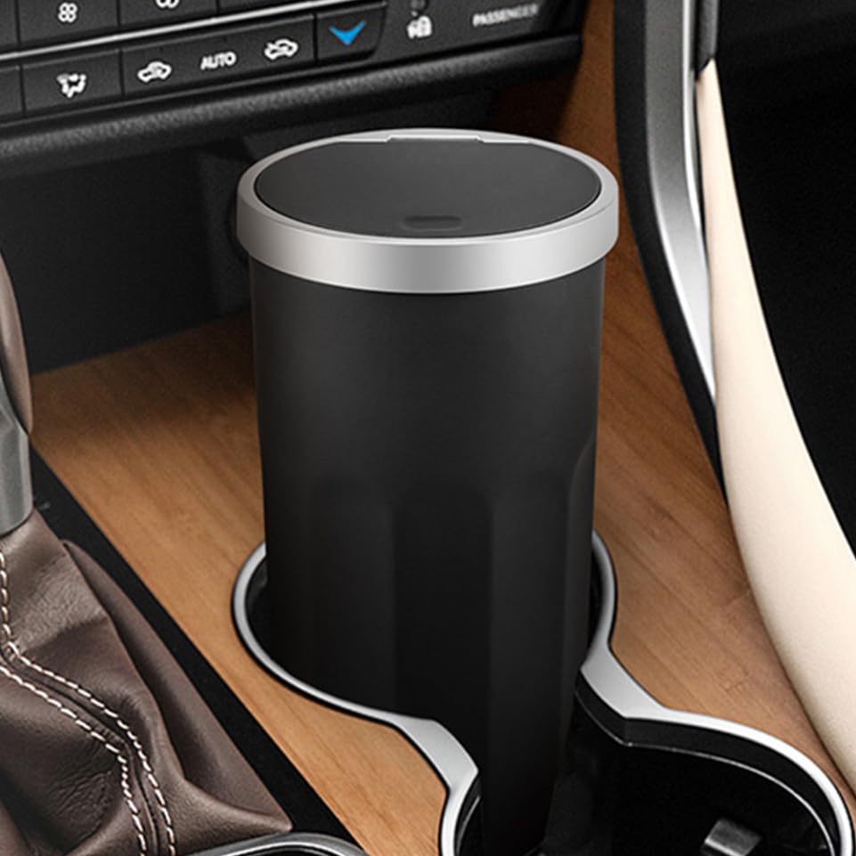 ABOOFAN 2pcs Car Trash Bin Auto Garbage Can Storage Container Leakproof Car Trash Can Push Button Lid