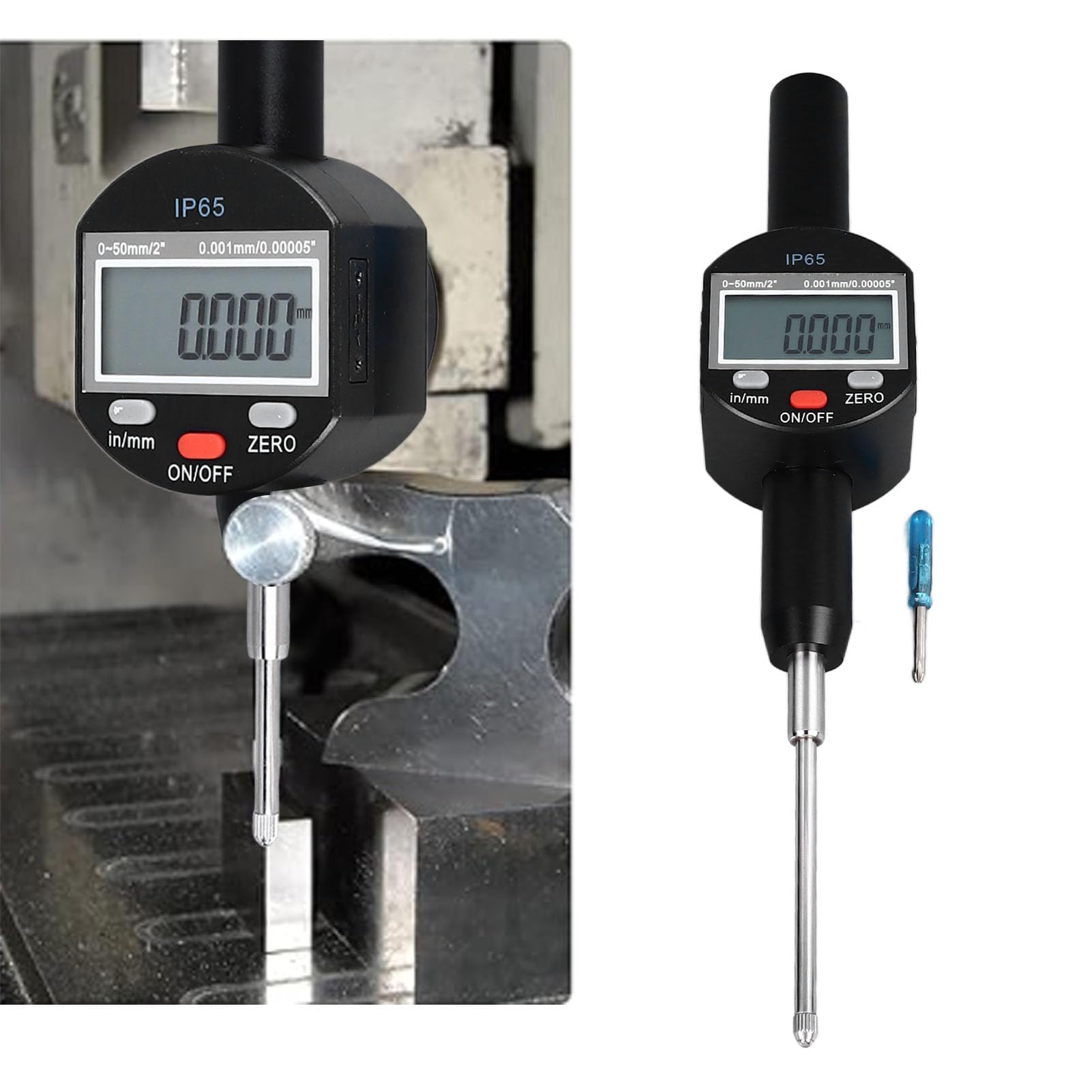 Comparatore digitale Risoluzione 0,001 mm IP65 Strumento di misurazione ad alta precisione in lega di alluminio per macchinisti Ingegneri Professionisti del controllo quali