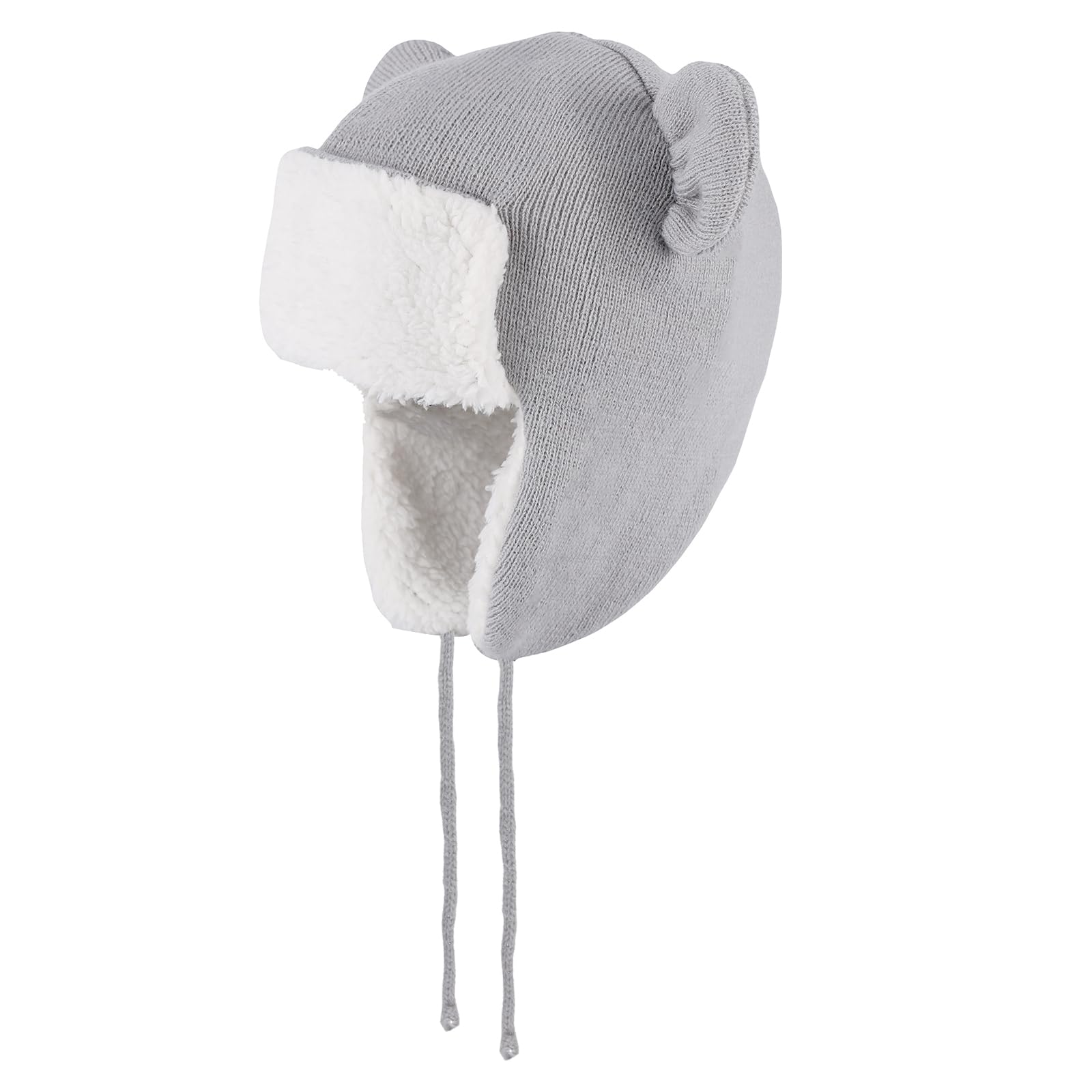 LACOFIA Gorro Invierno para Bebé con Orejeras Sombrero Beanie Gorro de Punto con Cálido Forro Polar para Bebé Niños