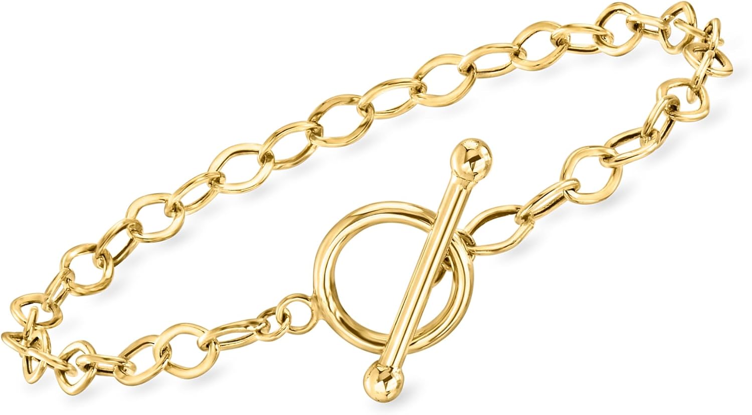 Ross-Simons 10kt Yellow Gold Cable-Link Toggle Bracelet
