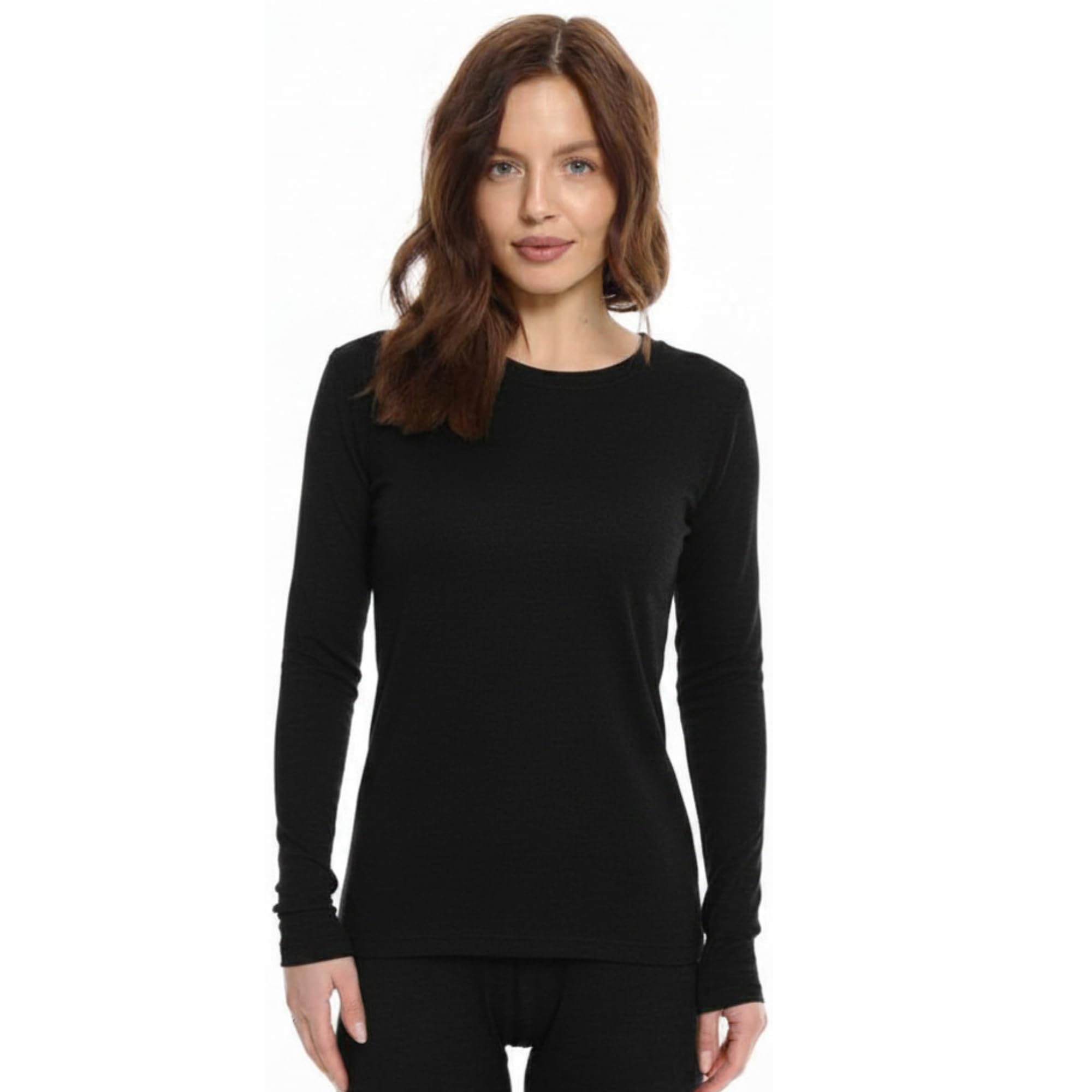 Maillot à Manches Longues 100% Laine Mérinos pour Femme - sous-Vêtement Thermique