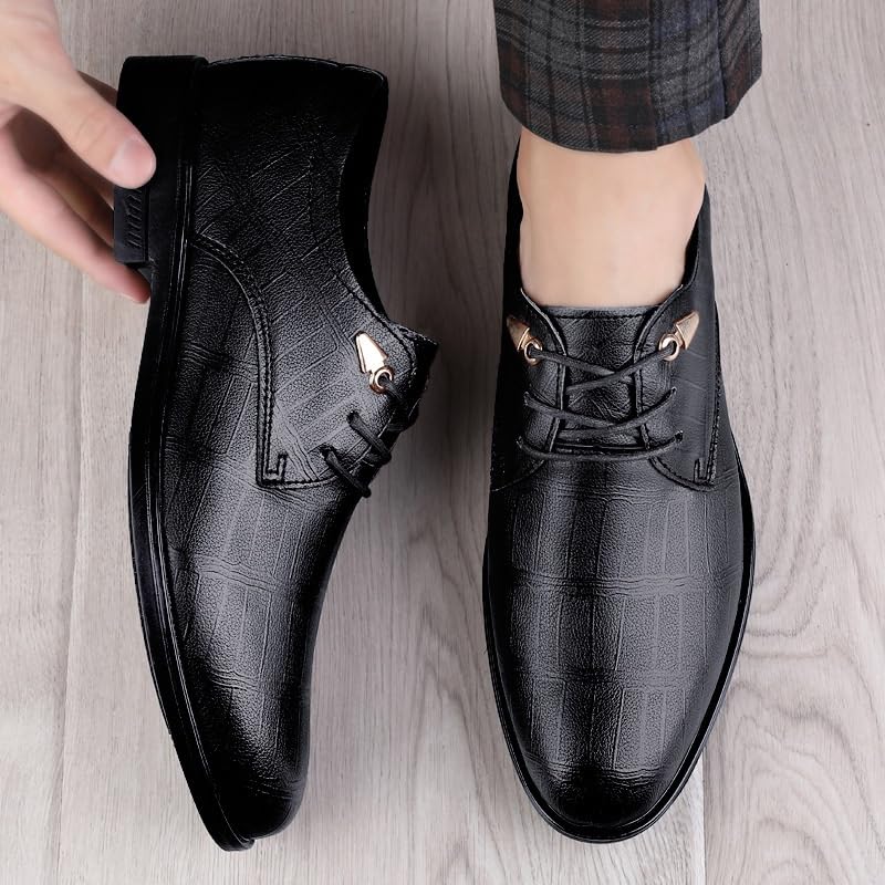 Men's Tuxedo Dress Shoes Mens Classic Lace Up Low Top Leather Oxford Shoes Comfort Hand Stitched Business Formal Derby Shoes2