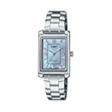 LTP-1234DS-2A Women's Rectangular Standard Classic Stainless Steel Blue MOP Dial Dress Watch