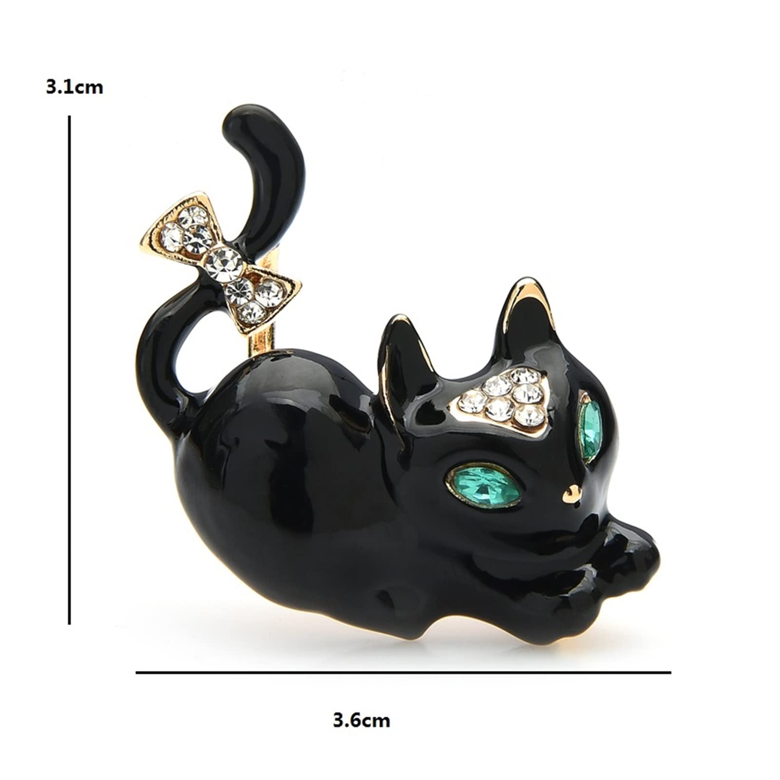 Strass-Bowknot-Katze-Broschen für Frauen, Emaille, Haustiere, Tier, Party, lässige Brosche, Pins, Geschenke