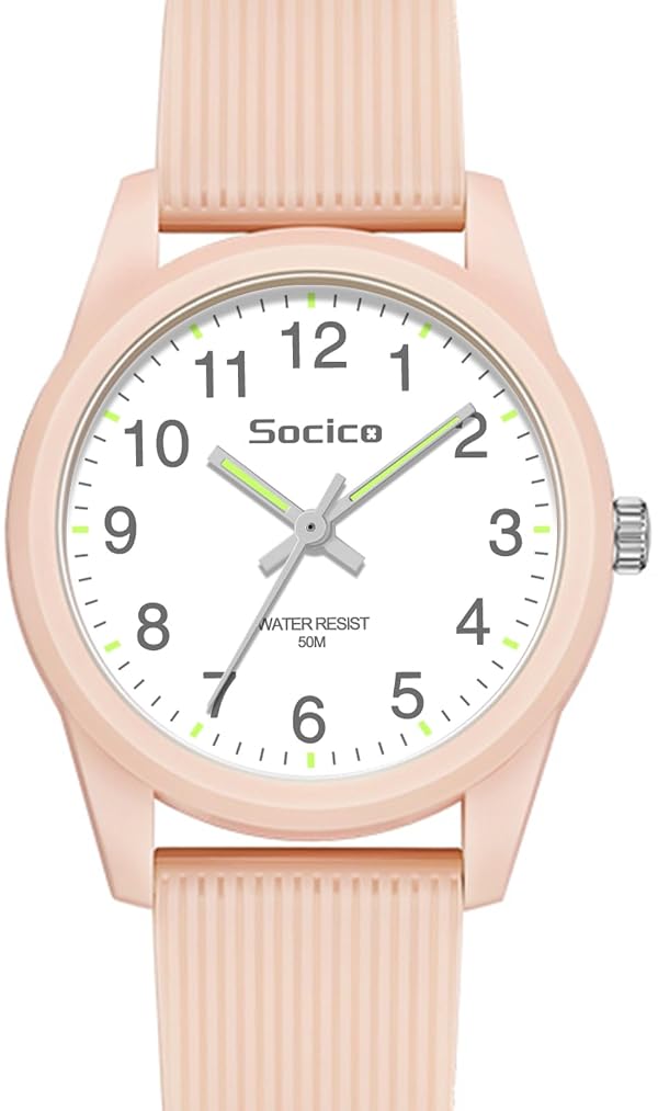 SOCICO Kids Analog Watch 50M Waterproof Sport Gift for Girls Boys Blush by SOCICO - Used condition - US$8.82
