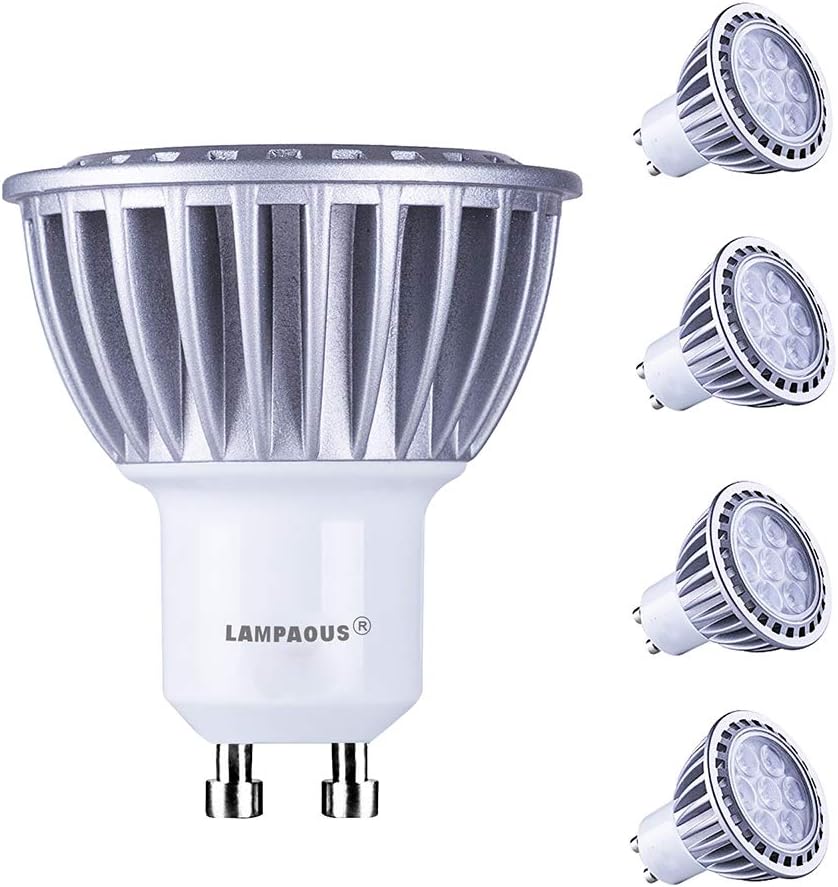 LAMPAOUS GU10 LED Bulbs,2 Prong Light Bulbs,Non-Dimmable,70W Halogen Equiv, LED Bulb Replacement for Indoor Recessed Track Lighting, 7W,560lm,4000K Daylight White,MR16 Shape