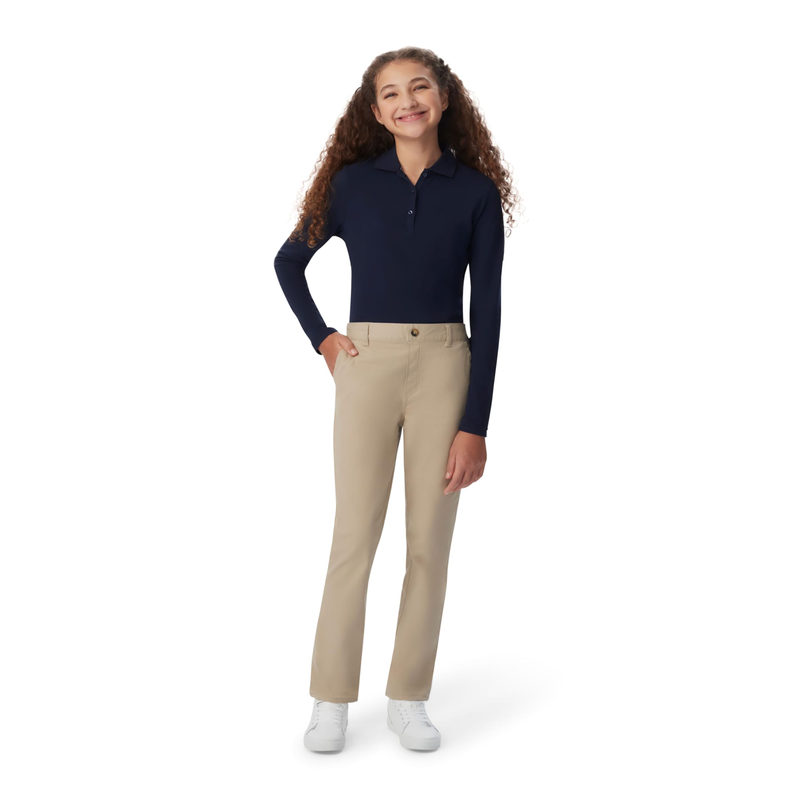 French Toast Girls Pull-On Straight Fit Stretch Twill Pant