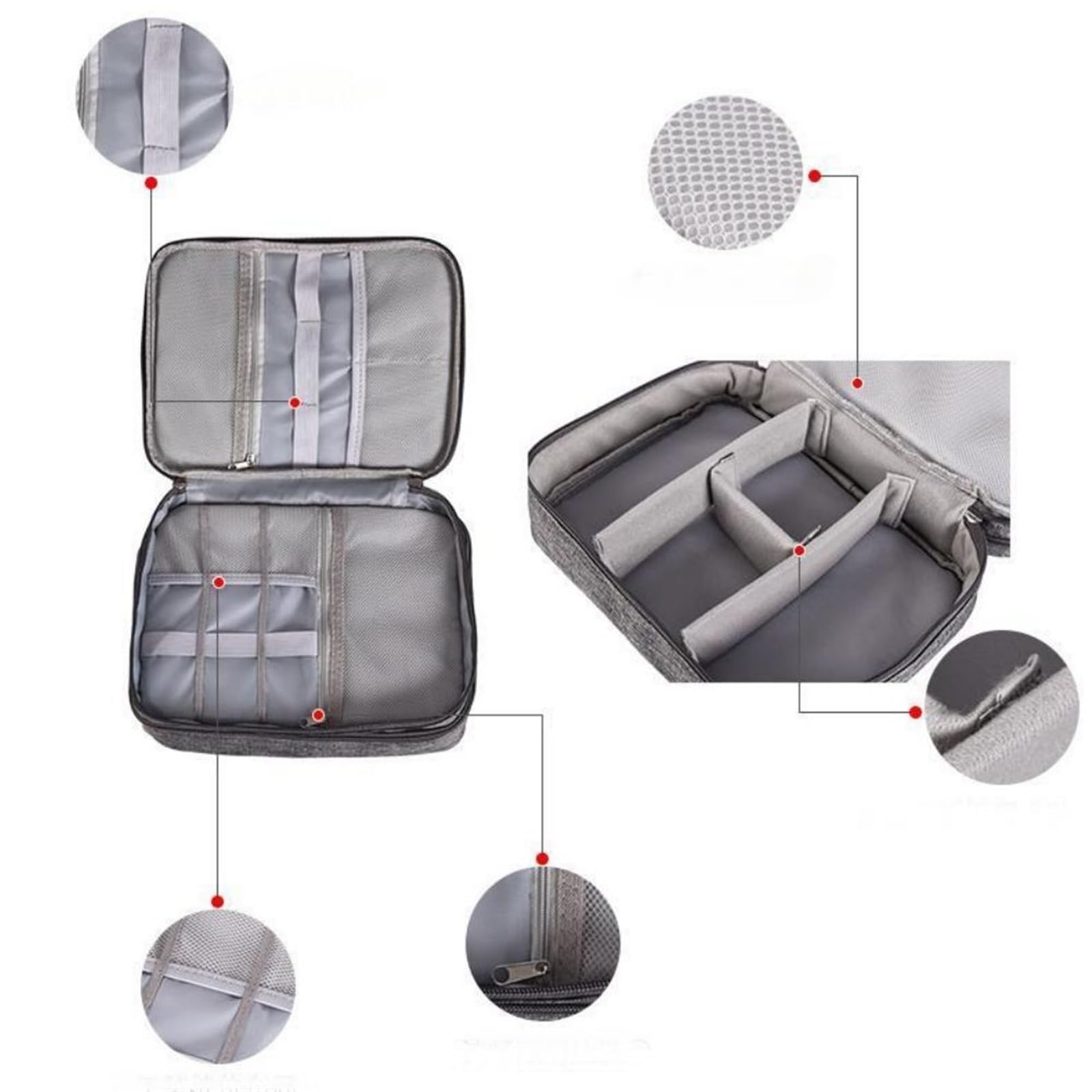 Organizer Cavi Borsa Digitale a Tre Strati Cavo Dati Alimentazione Mobile Custodia for Auricolari Custodia Portatile da Viaggio Essenziale Organizer Aziendale(Purple)