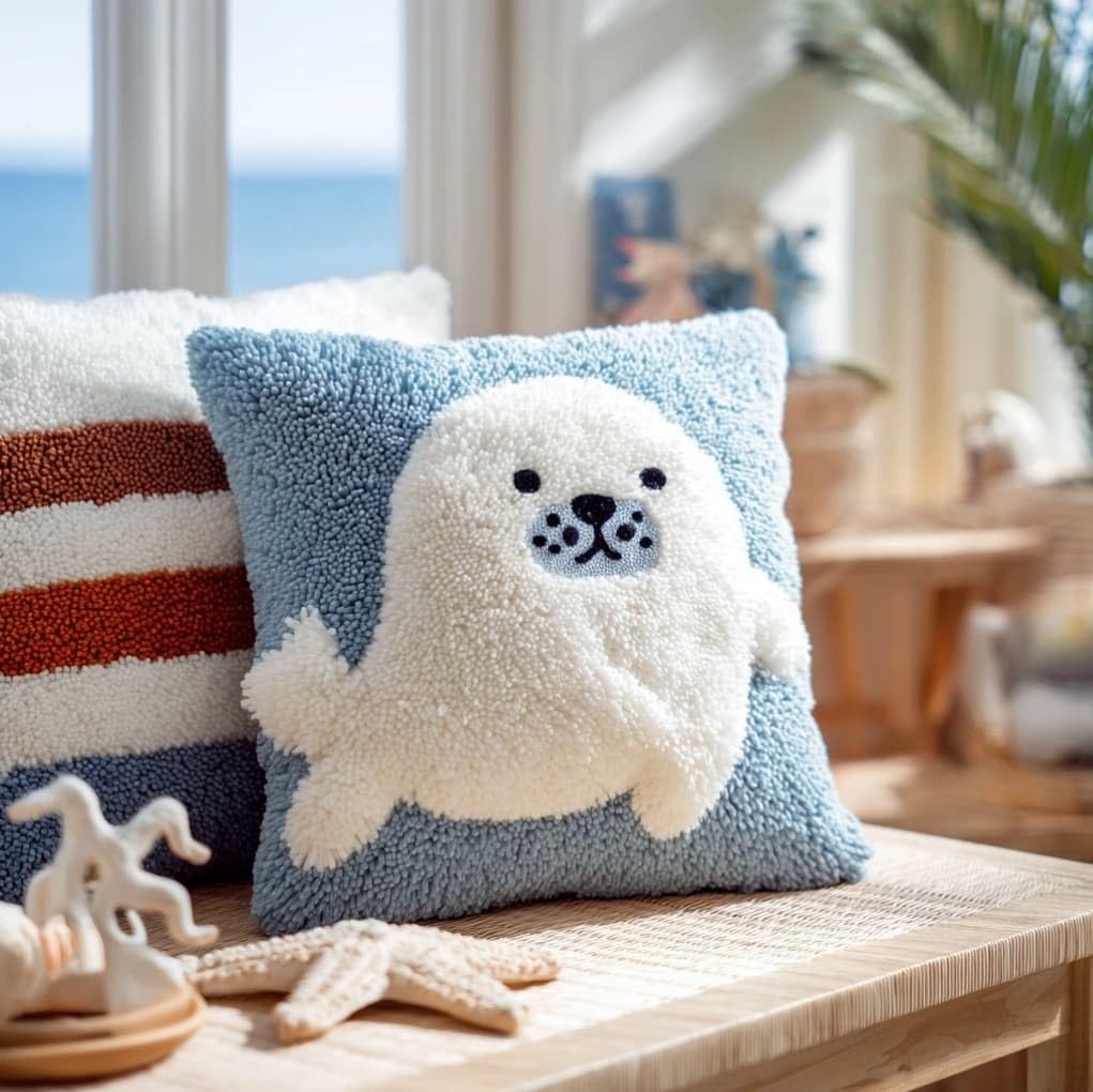 AxiangziK Latch Hook Cushion Kits for Adults,Cartoon Sea Lion