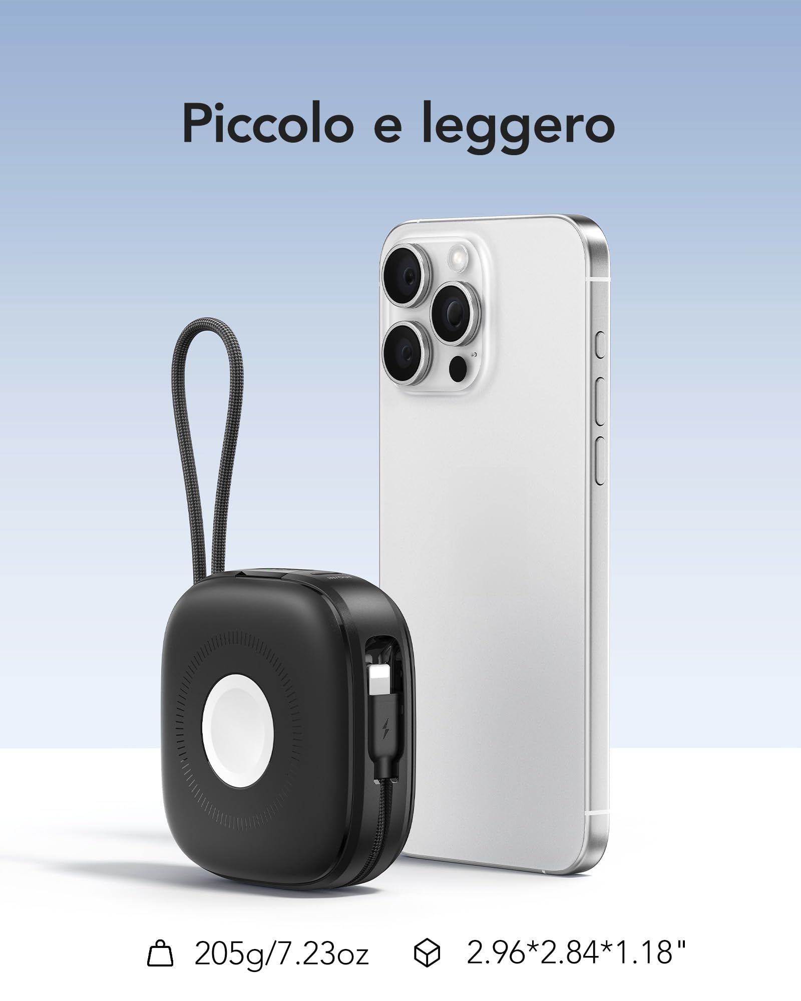 Charmast Power Bank Magnetico 10000mAh con Cavi Integrati, Mini Powerbank Wireless Carica Rapida 20W PD USB C, Display LED Batteria Esterna Compatibile con iPhone Apple Watch iPad