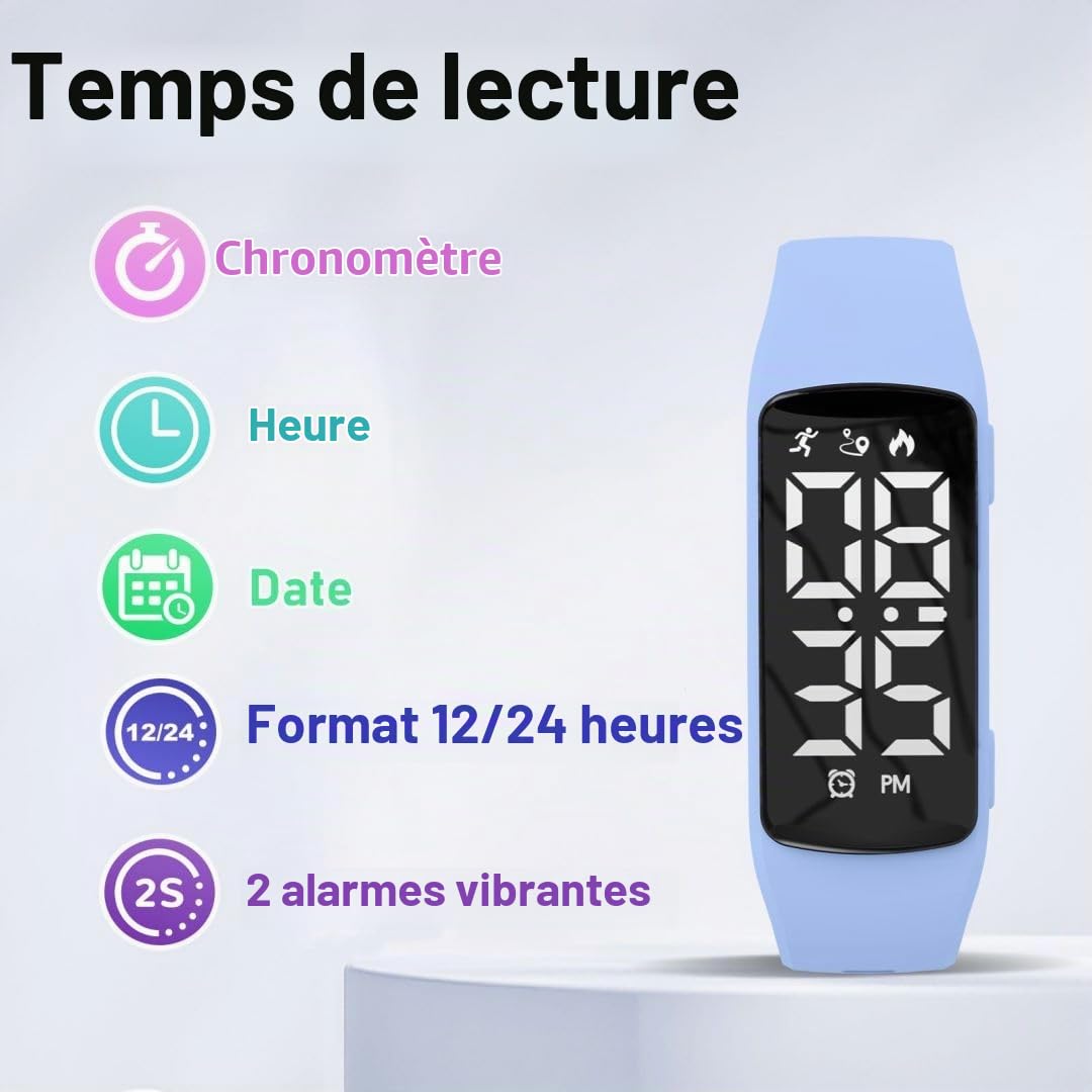 aswan watch Montre Digitale Enfant Chronomètre Alarme Date Sport