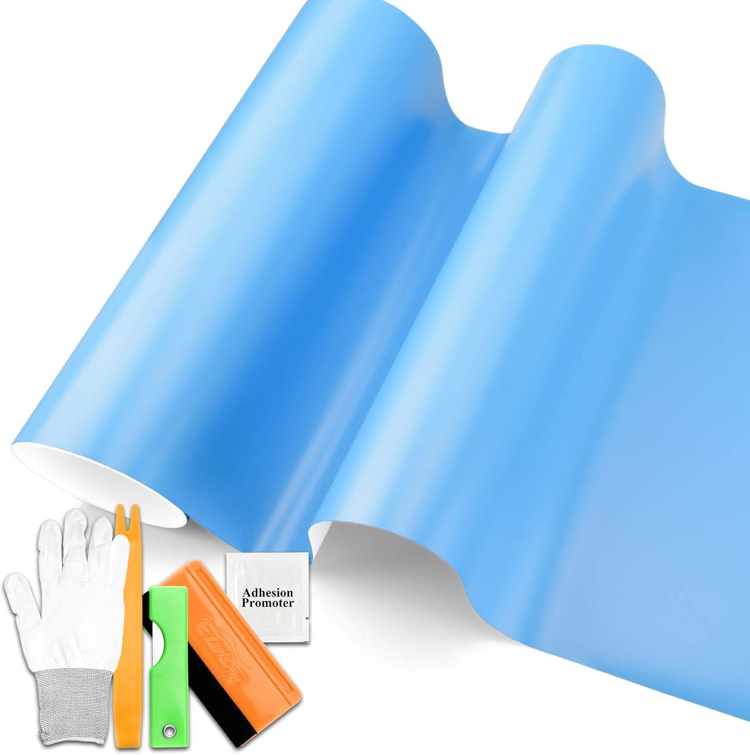 Satin Baby Blue Automotive Vinyl Wrap Car Vehicle Bubble Free Air Release 20"x60" (1.6FTx5FT)