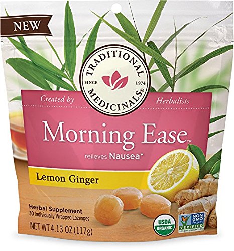 Traditional Medicinals Morning Ease Anti-Nausea Lozenges, Lemon Ginger (30 count)