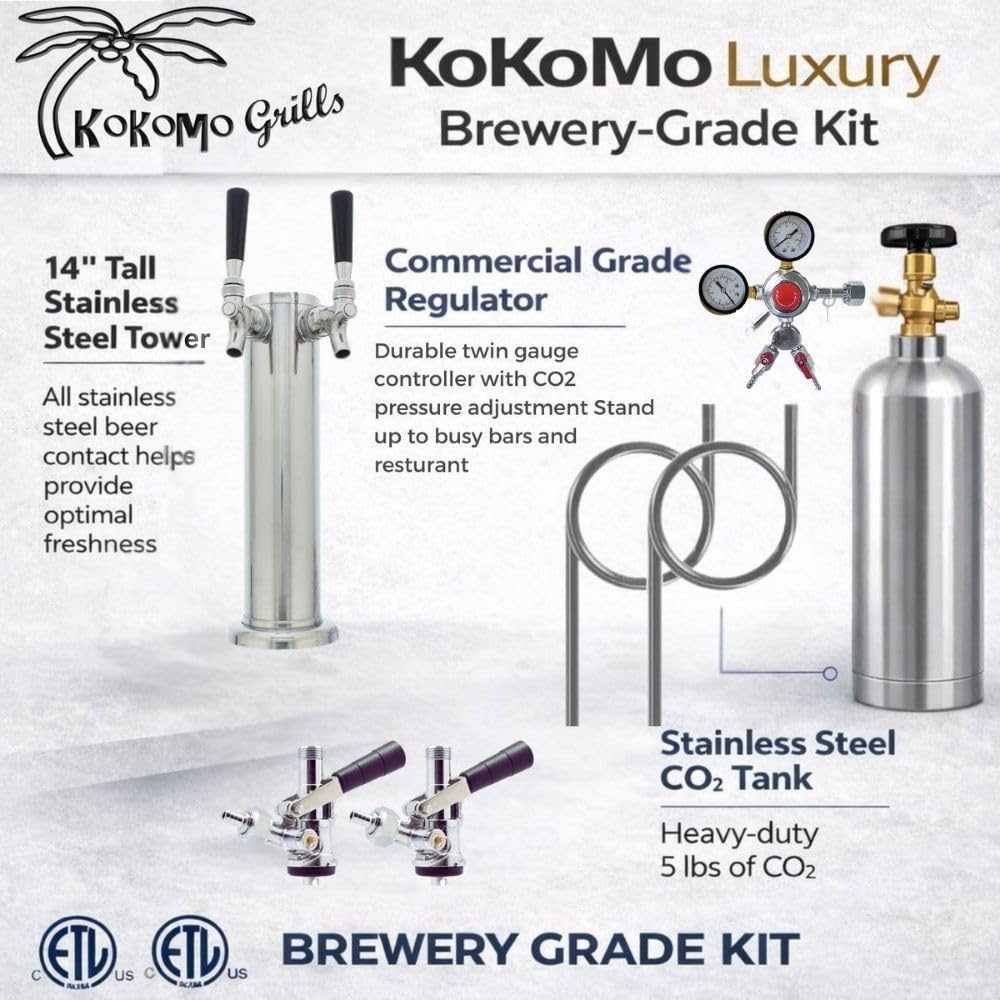 Kokomo Luxury 24 Inch Outdoor Kitchen Kegerator & Beverage Keg Beer Cooler - Freestanding And Built-In Stainless Steel Dual Tap Draft System Ready With Digital Temperature Control on Fridge.com - View 5