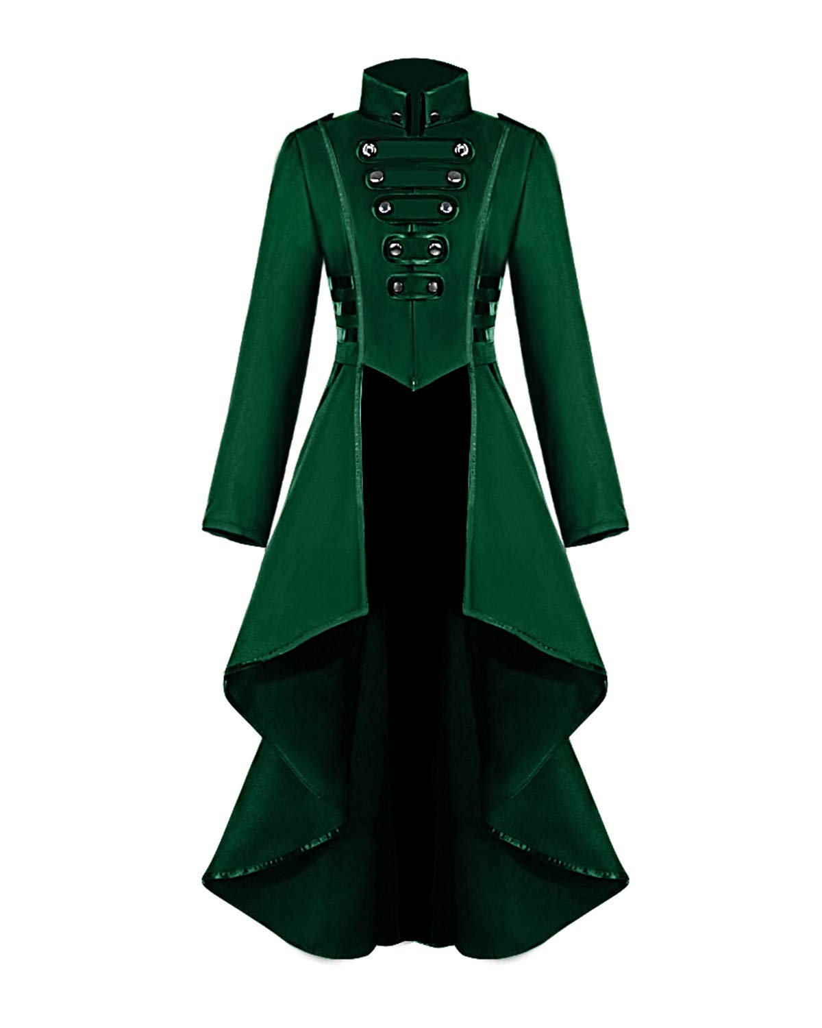 AI'MOURI Renaissance Gothic Tailcoat Halloween Costumes for Women, Medieval Steampunk Corset Victorian Tailcoat Jacket