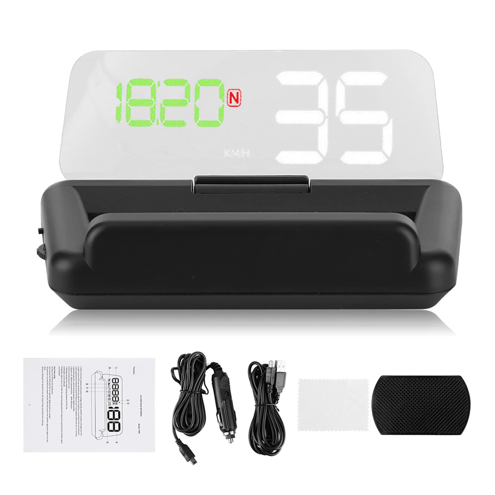 Monitor HUD GPS universal de 3,6 pulgadas HD para coches, camiones, SUV, proyector digital multifuncional T900 para velocidad, tiempo, voltaje, altitud y kilometraje, unidades MPH
