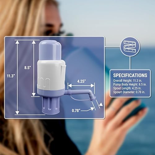 Miniatura 7 de TERA PUMP Bomba de agua manual para botellas de 5 galones, se adapta a la mayoría de botellas de 2 a 6 galones, dispensador de agua manual a