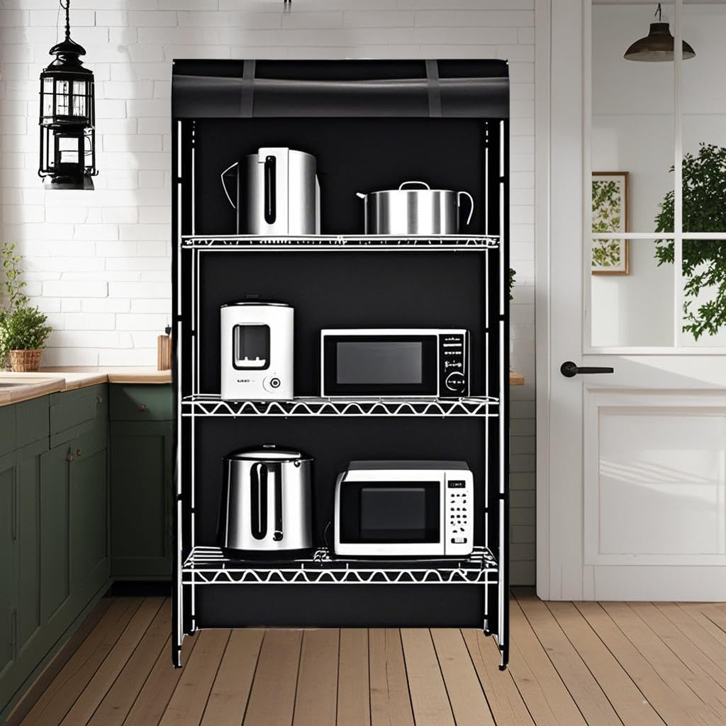 Shelf Covers for Wire Shelving 900D Oxford Cloth Thick Storage Shelf Cover, Heavy Duty Dustproof Wire Rack Covers, Outdoor Rack Cover with Zipper for Metal Shelving(48"W x 24"D x 72"H)