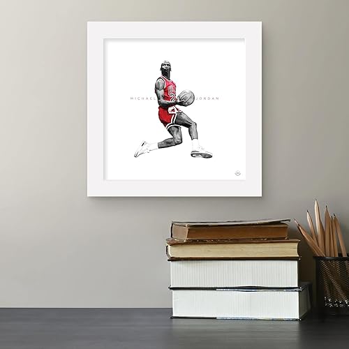 Miniatura 4 de Trends International Gallery Pops Michael Jordan - Póster de pared icónico de Jordania, 12 x 12 pulgadas, versión de marco blanco