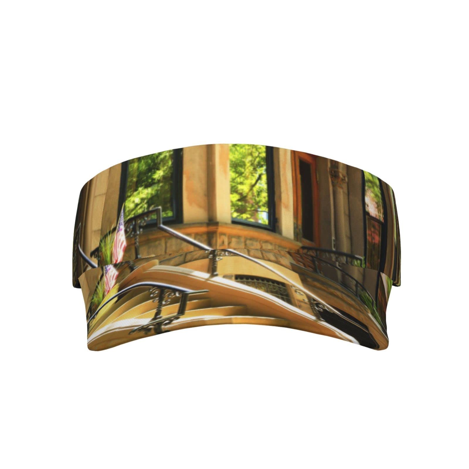 VOZITIBrooklyn New York Printed Sports Sunscreen Hat, Adjustable Breathable Hollow Top Baseball Cap, for Men and Women Black