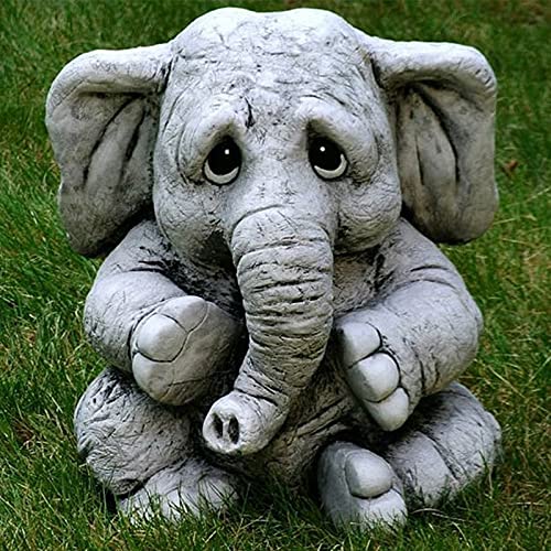 Garden Gnome Statues Outdoor Decor, Bomoya Garden Elephant Baby Statuefor Fall Winter Garden Decor ,Outdoor Statue for Patio,Lawn ,Yard Art Decoration , Housewarming Garden Gift