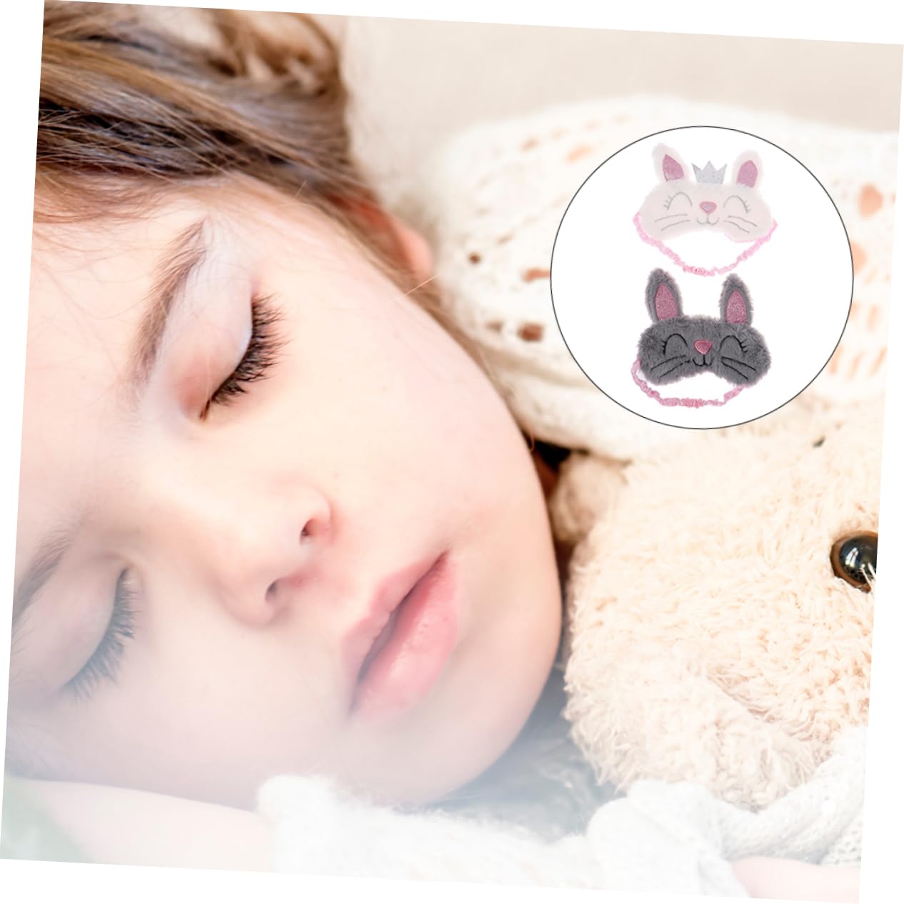 GLEAVI Schlafmaske 6 Stk Plüsch-kaninchen-augenmaske Plüsch-augenabdeckung Tierische Augenabdeckung Kaninchen-augenklappe en Weiß Reisen Gesichtsmaske Atmungsaktiv